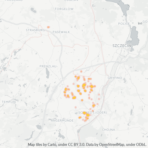 Heatmap für plz 16306