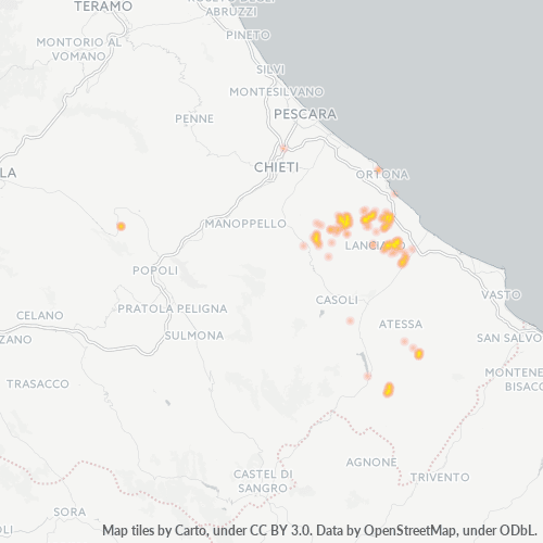 Mappa di calore per cap 66030
