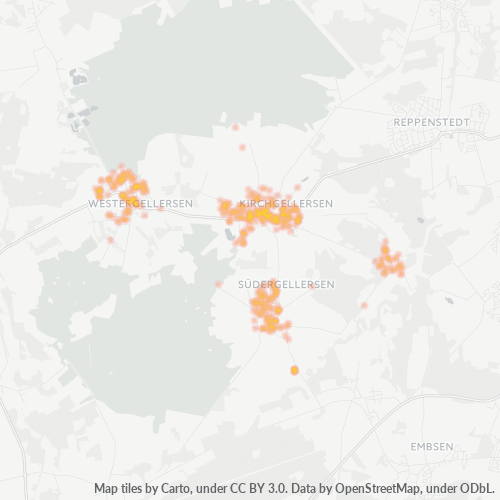 Heatmap für plz 21394