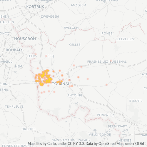 Heatmap voor postcode 7522