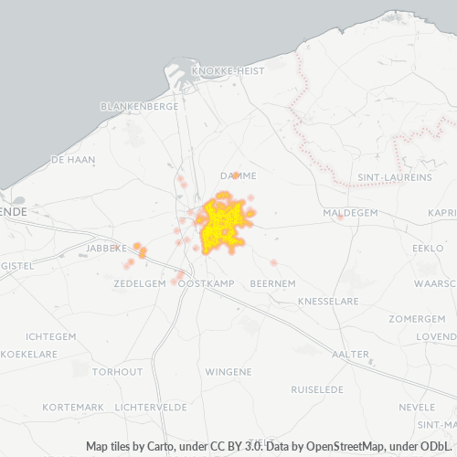 Heatmap voor postcode 8310