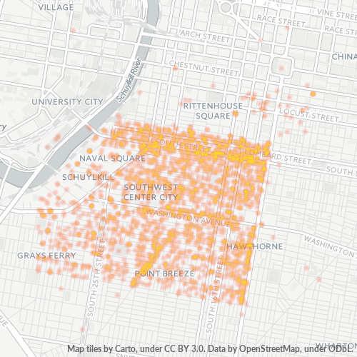 19146 Business Density Heatmap