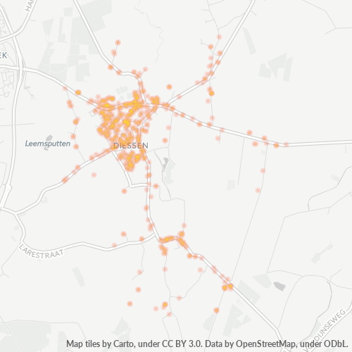 Heatmap voor postcode 5087
