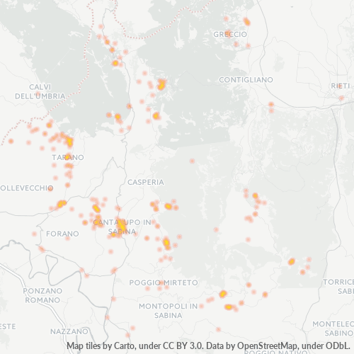 Mappa di calore per cap 02040