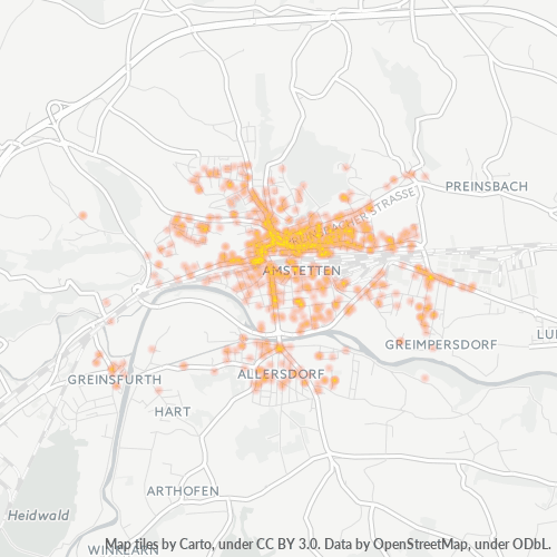 Heatmap für postleitzahl 3300