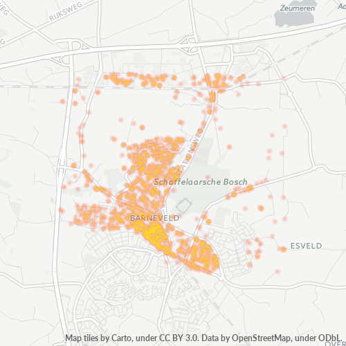 Heatmap voor postcode 3771