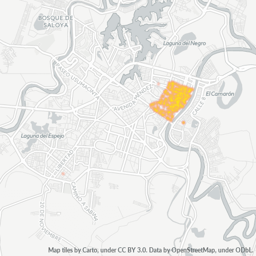 86077 Mapa de calor de densidad empresarial
