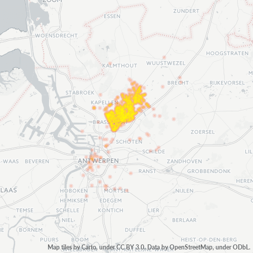 Heatmap voor postcode 2930