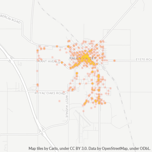 73075 Business Density Heatmap
