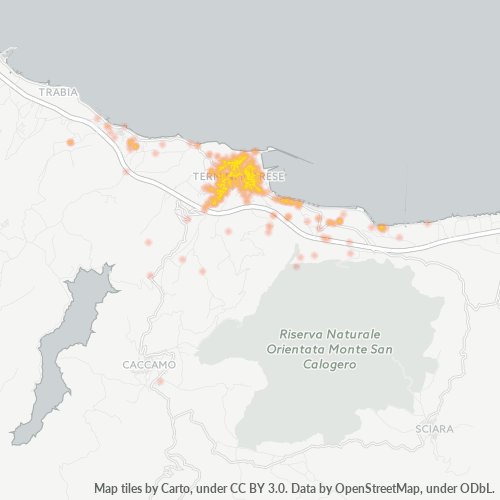 90018 Mappa di concentrazione per la densità di aziende