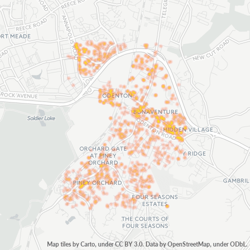 21113 Business Density Heatmap