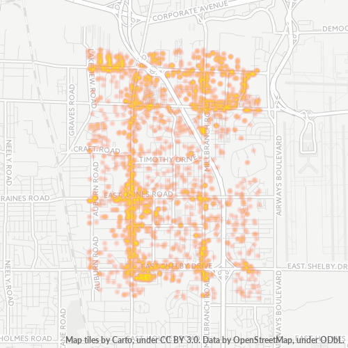 38116 Business Density Heatmap