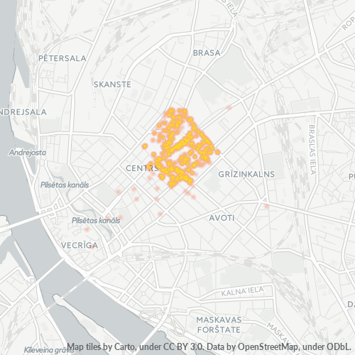 LV-1001 Uzņēmējdarbības blīvuma karstuma karte