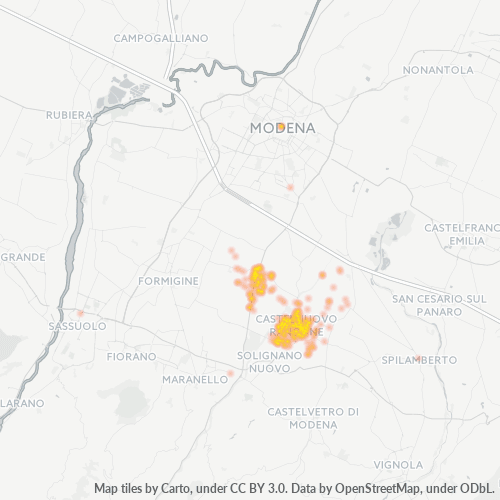41051 Mappa di concentrazione per la densità di aziende