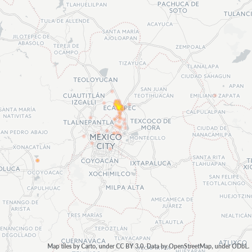 55020 Mapa de calor de densidad empresarial