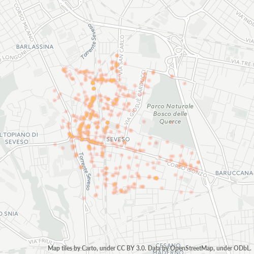 20822 Mappa di concentrazione per la densità di aziende
