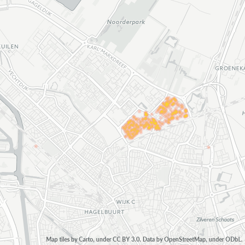 Heatmap voor postcode 3561