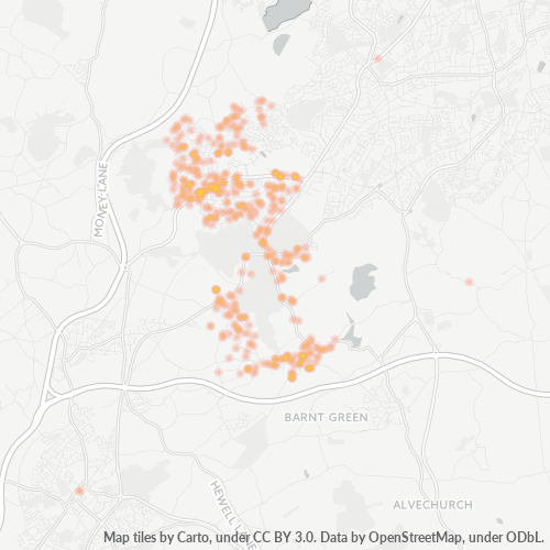 Heatmap for postal code B45
