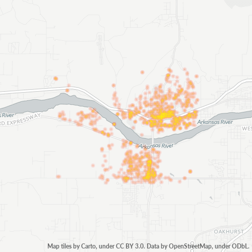 74063 Business Density Heatmap