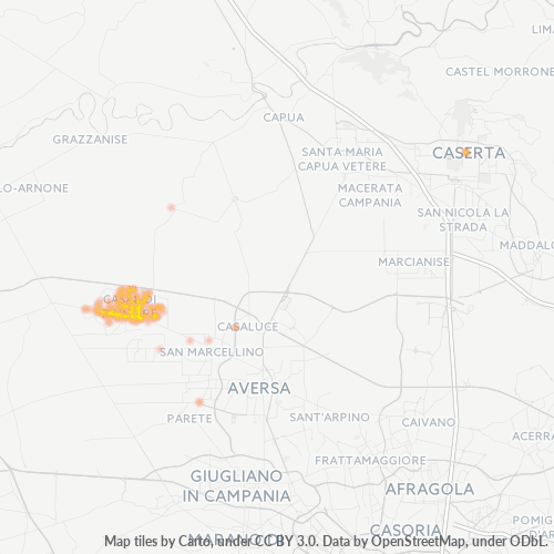Mappa di calore per cap 81033