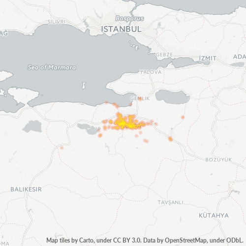 16000 Şirket Yoğunluğu Isı Haritası