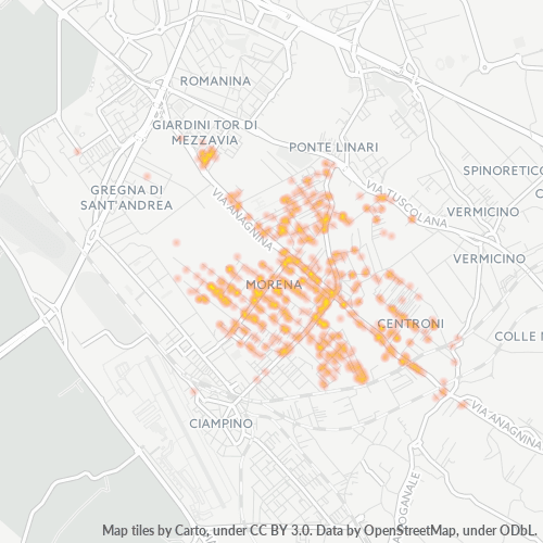 00118 Mappa di concentrazione per la densità di aziende