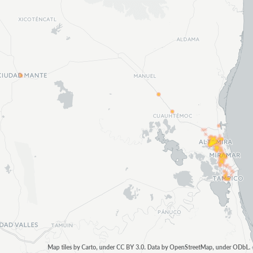 89600 Mapa de calor de densidad empresarial