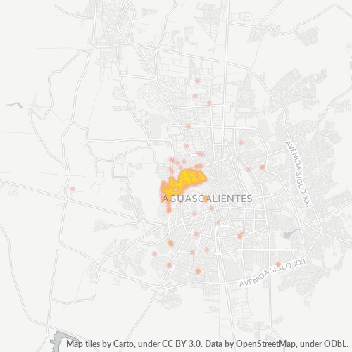 20040 Mapa de calor de densidad empresarial