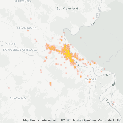 38-500 Mapa intensywności działalności gospodarczej