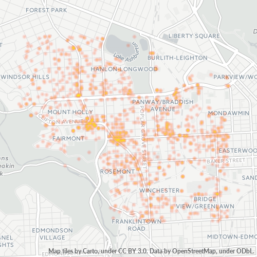 21216 Business Density Heatmap