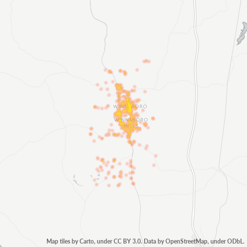29180 Business Density Heatmap