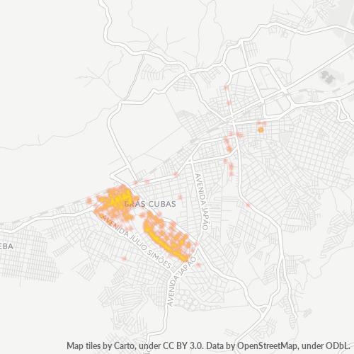 08740-000 Mapa de calor de densidad empresarial