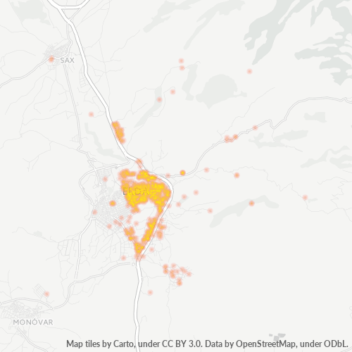Mapa de calor para código postal 03610