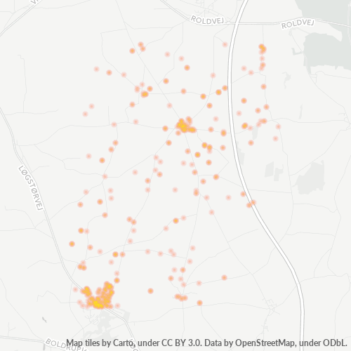 9610 Heatmap over forretningstæthed