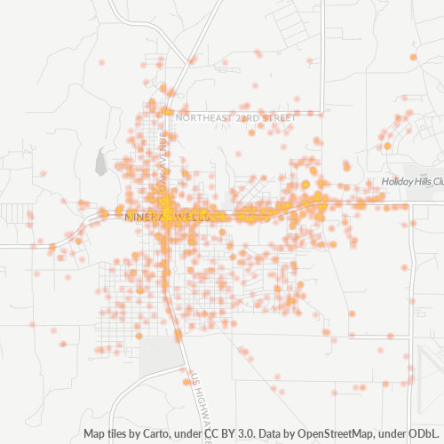 76067 Business Density Heatmap