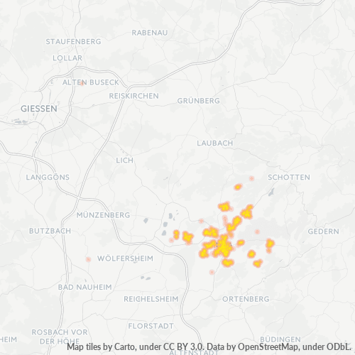 Heatmap für plz 63667