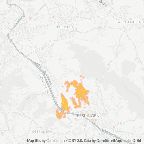 73733 Standortdichte-Heatmap
