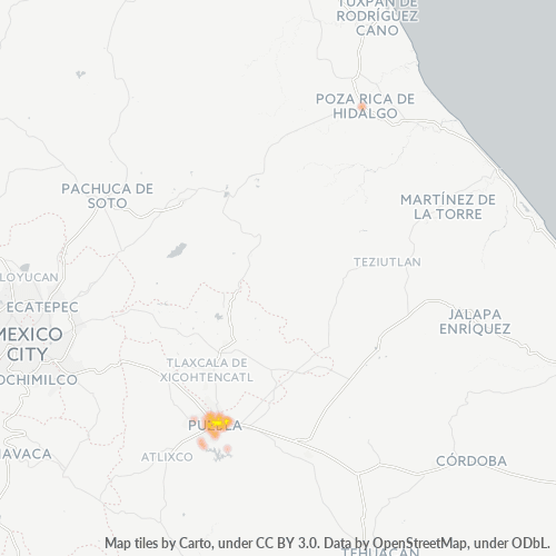 72260 Mapa de calor de densidad empresarial