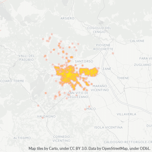 36015 Mappa di concentrazione per la densità di aziende