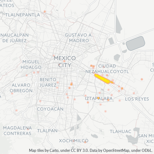 09100 Mapa de calor de densidad empresarial