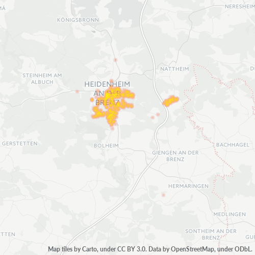 Heatmap für plz 89522