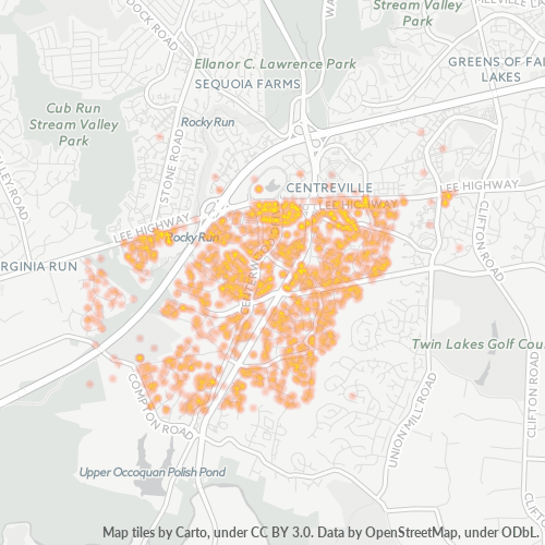 20121 Business Density Heatmap