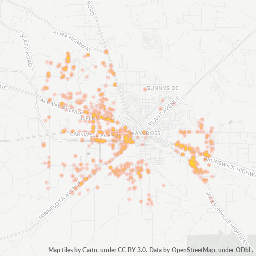 31503 Business Density Heatmap