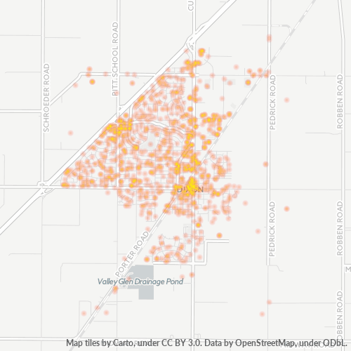 95620 Business Density Heatmap