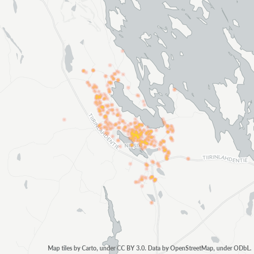 73300 Yritystiheys lämpökarttana