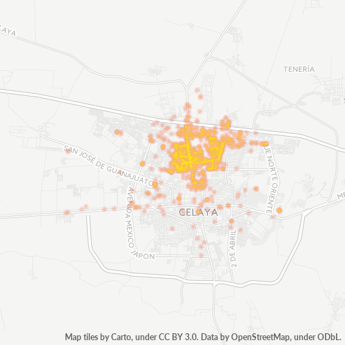 38010 Mapa de calor de densidad empresarial