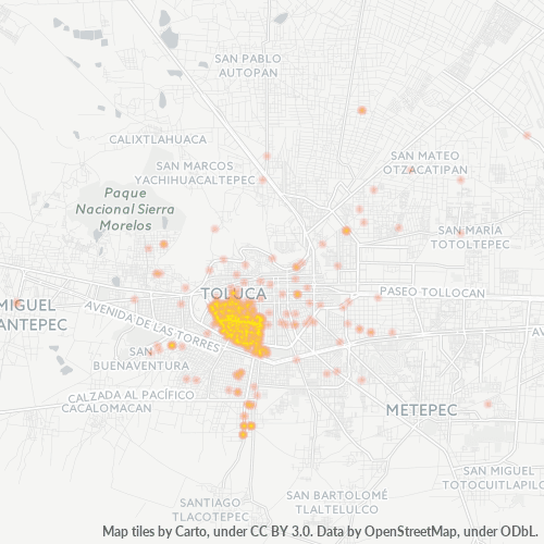 50120 Mapa de calor de densidad empresarial