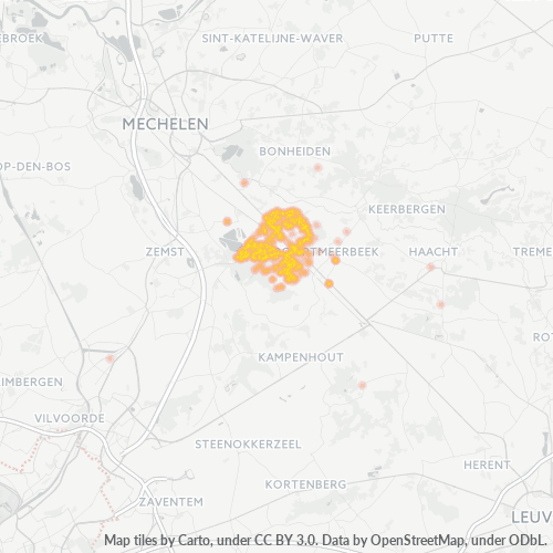 Heatmap voor postcode 3191