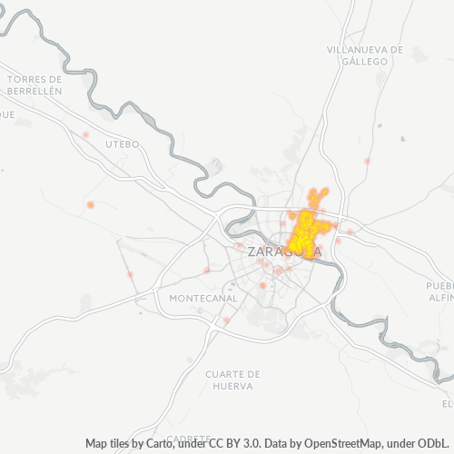 Mapa de calor para código postal 50014
