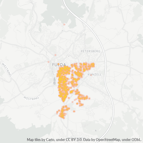 Heatmap für plz 36043